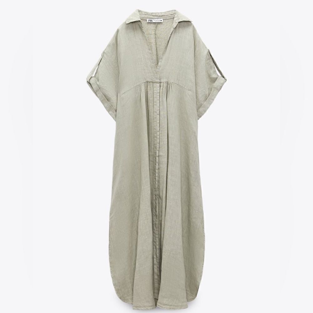 ZARA 100% LINEN DRESS - Picture 6 of 7